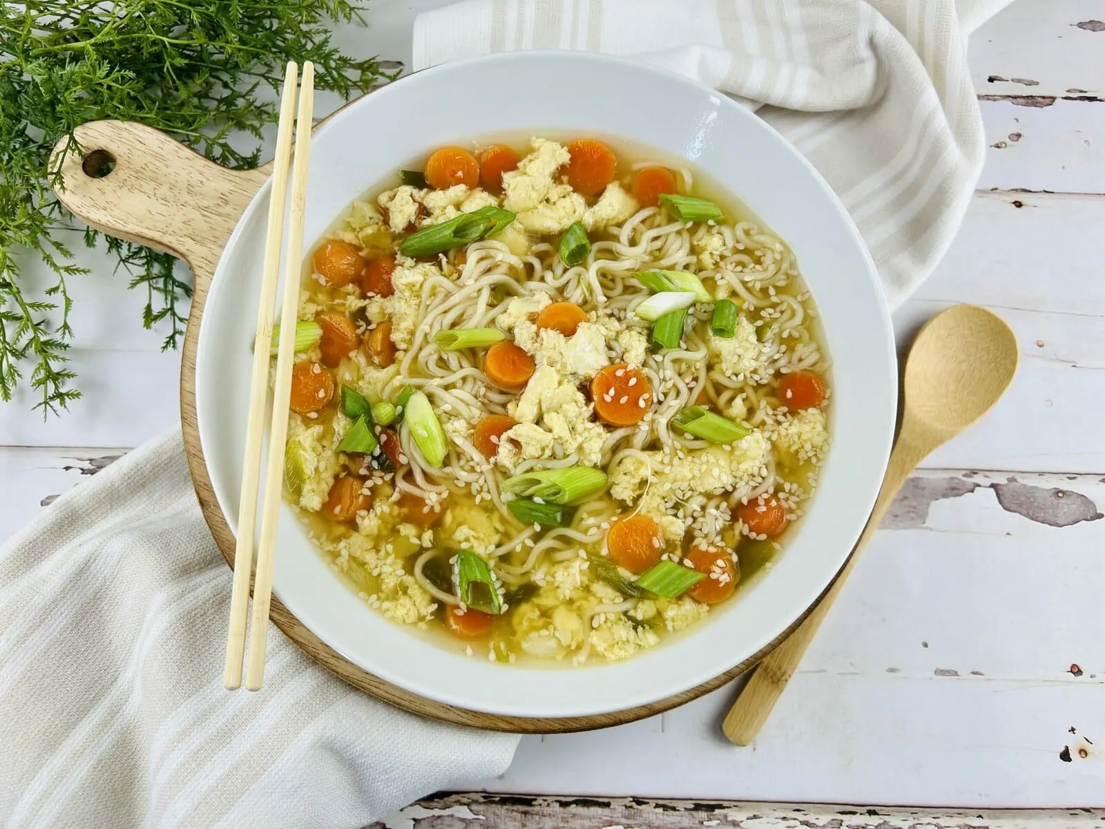 easy egg drop soup with ramen noodles