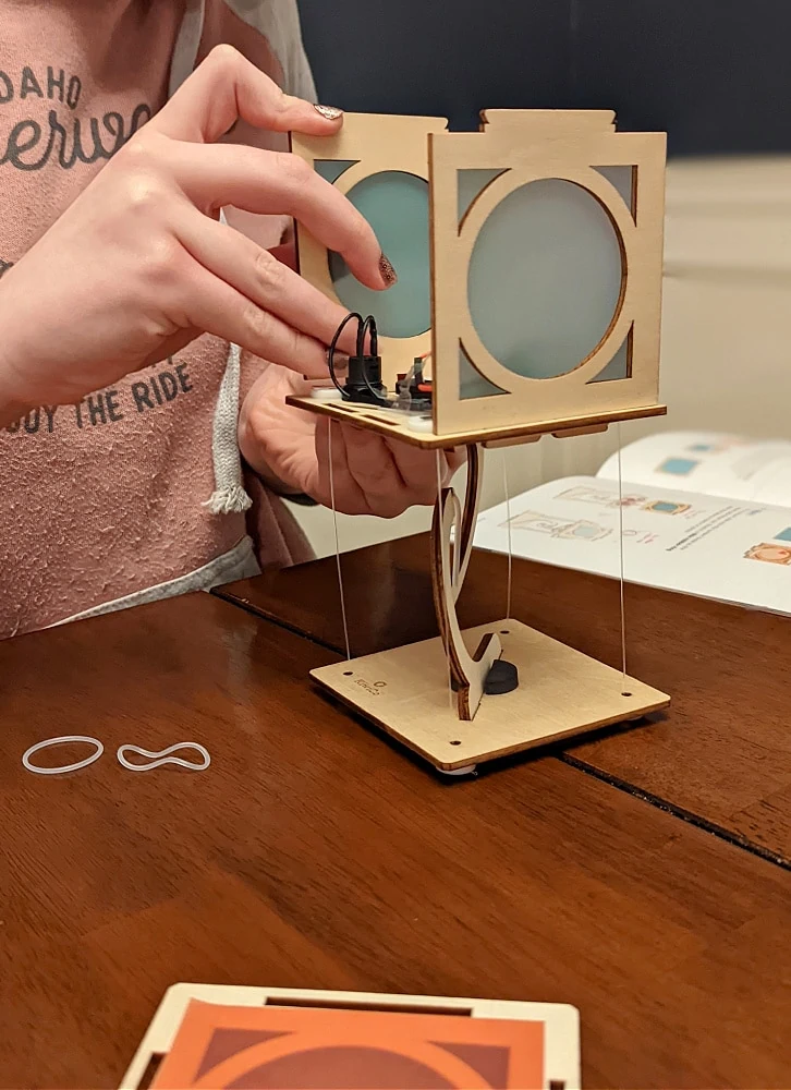 Putting together Kiwi Crate Levitating Lantern project