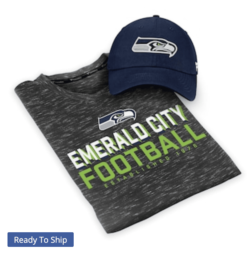 seahawks t shirt & hat