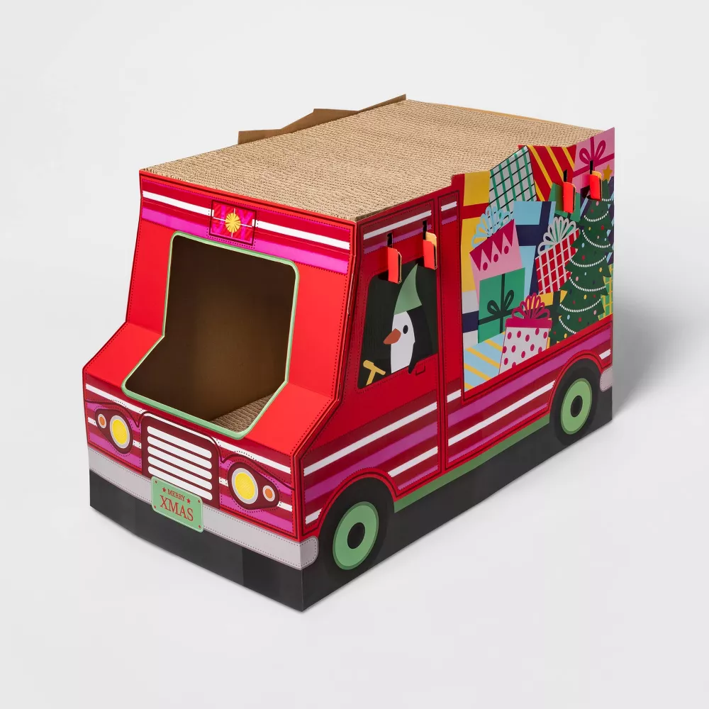 Holiday Truck Cardboard Cat House Target