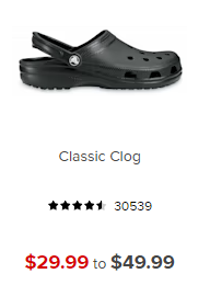 Crocs Sale on classic clogs