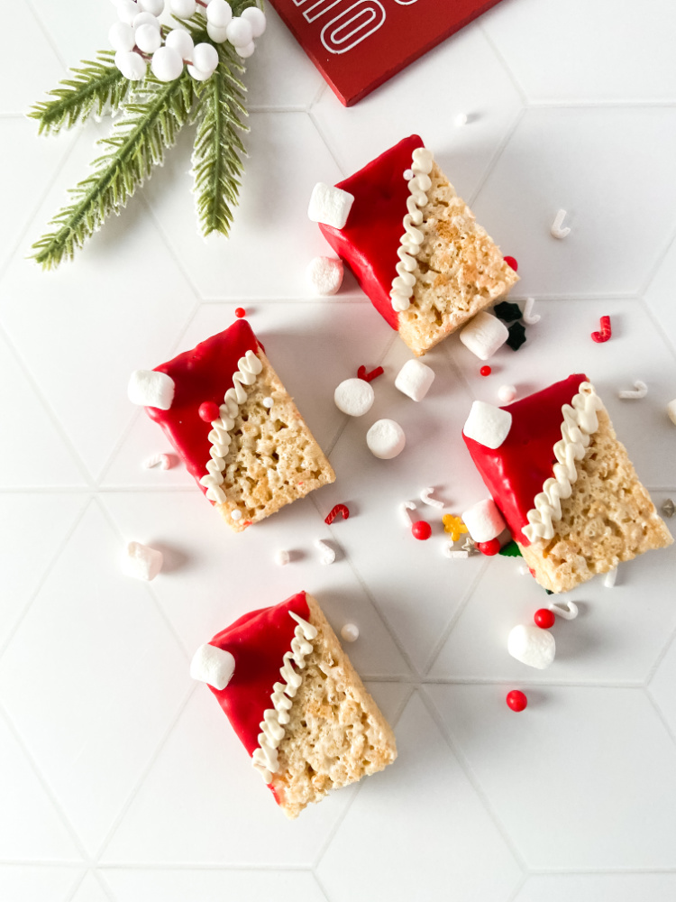 Christmas Rice Krispies Santa Hats