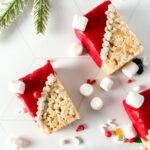 Close up of Santa Hat Rice Krispie Treats