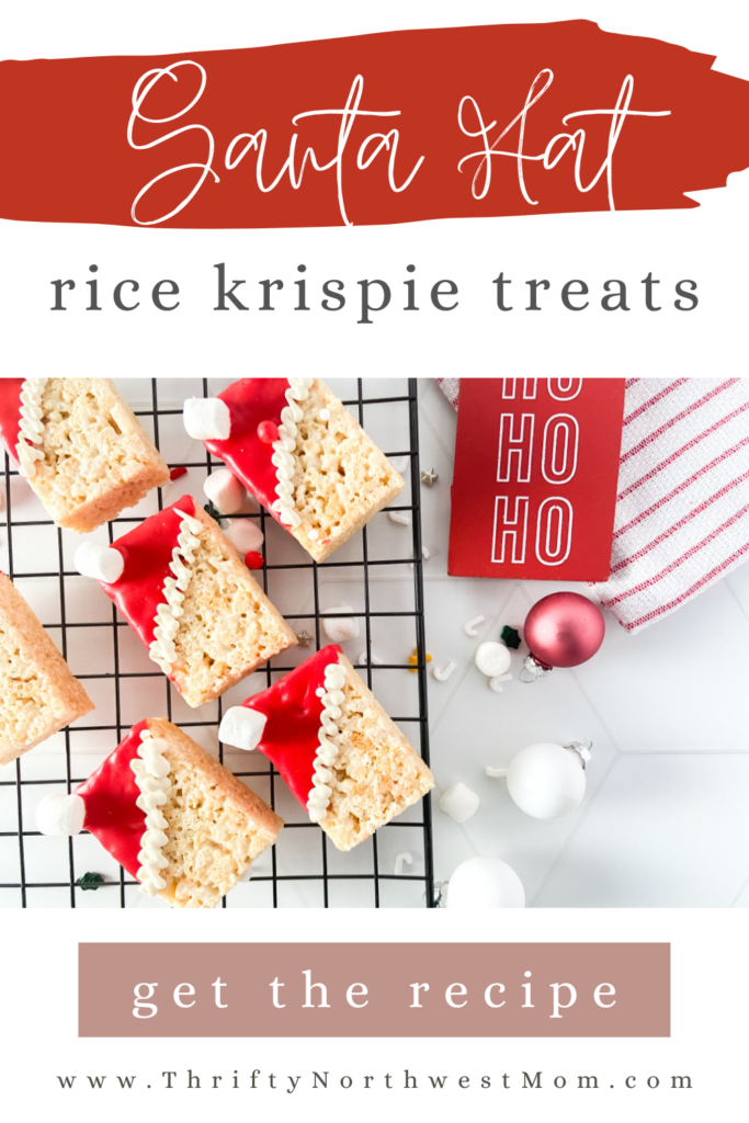 Christmas Rice Krispie Treats - Santa Hats
