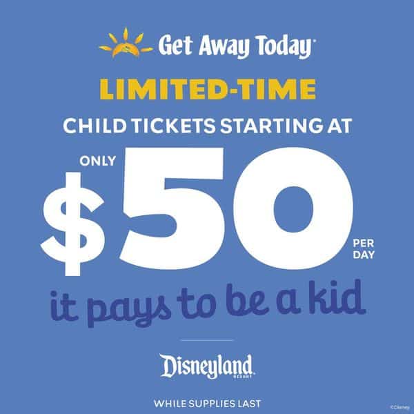 Disneyland Kids Ticket Deal
