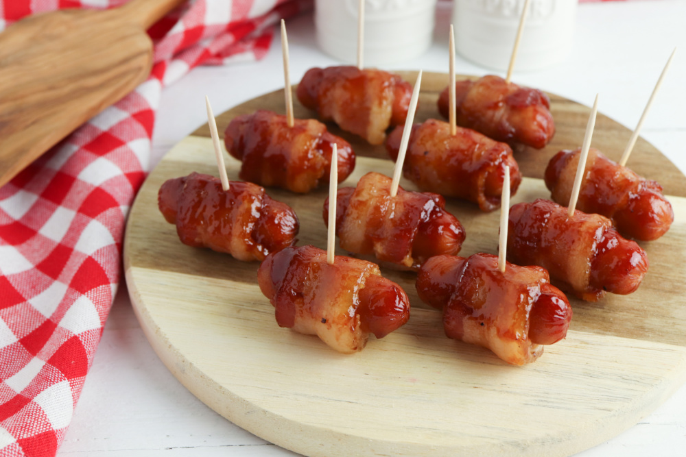 BBQ Bacon Sausages on a Plate