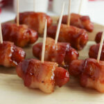 Close Up of Bacon Wrapped Sausages