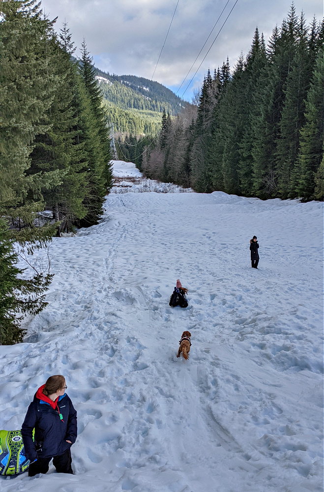 Sledding area at Cabin Creek Trail