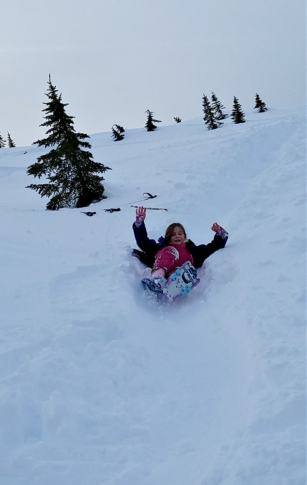 Sledding on Mount Rainier