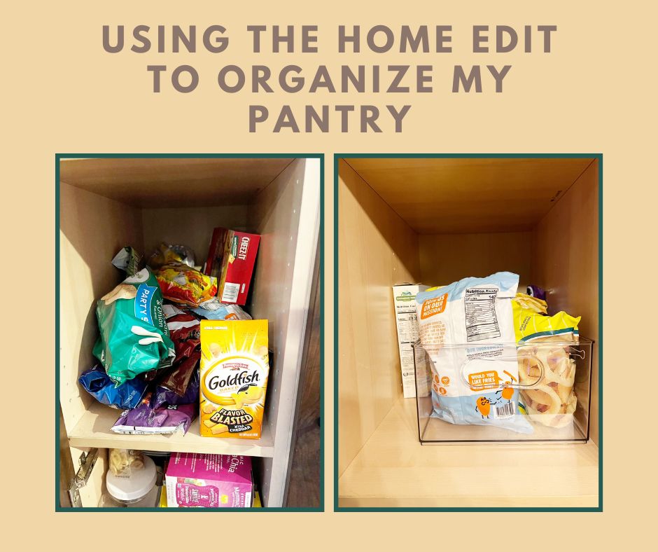 Organizing my pantry with the home edit bins