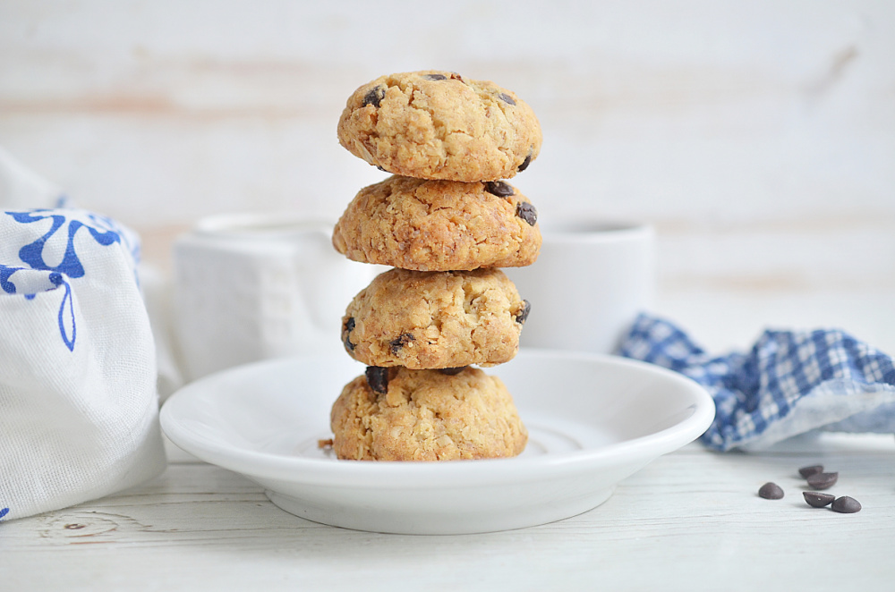 Oatmeal Cranberry cookies stacked on a plate