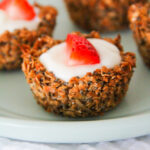 Closeup of yogurt with granola cup