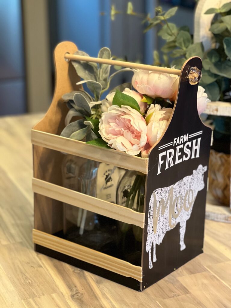 DIY Mothers Day Gift Idea – Farmhouse Milk Crate To Hold Flowers