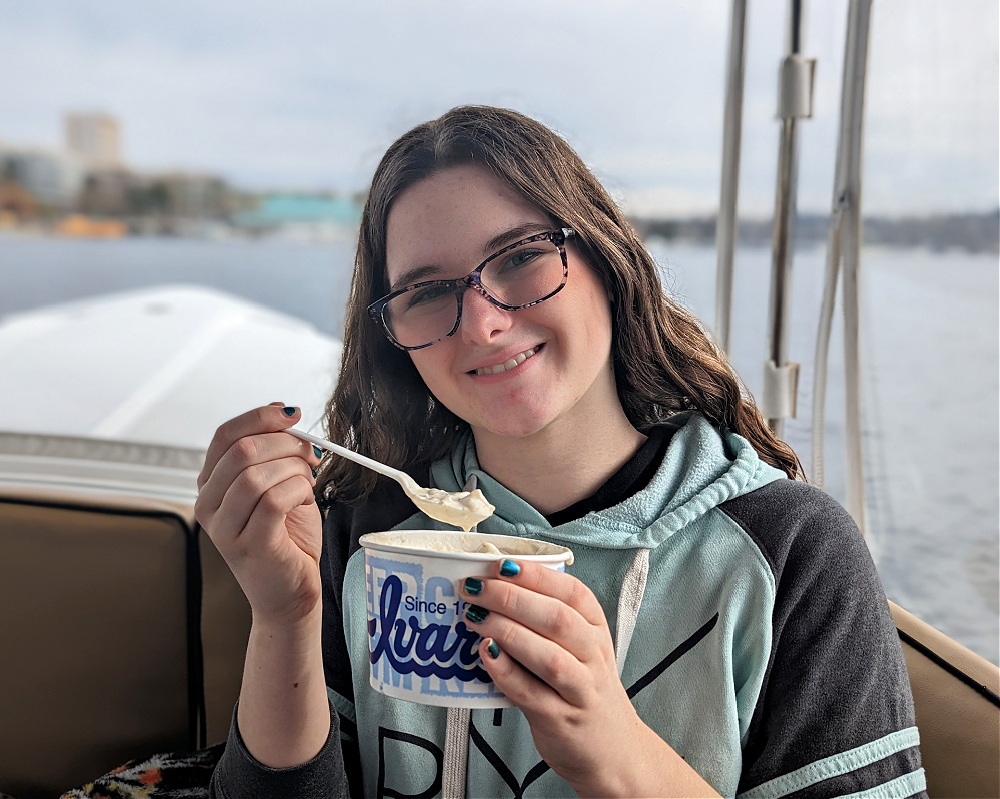 Ivars Clam Chowder on Boat in Seattle