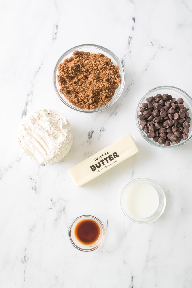 Ingredients for Edible Cookie Dough Recipe