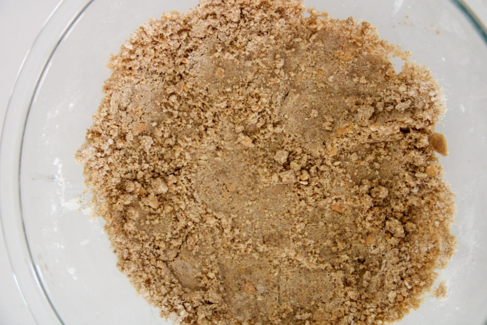 Ingredients mixed together for graham cracker cookies