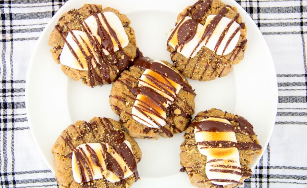 Smores Crumbl Cookies on a plate