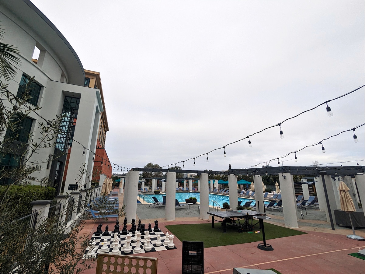 Pool & chess board at Hyatt Regency La Jolla