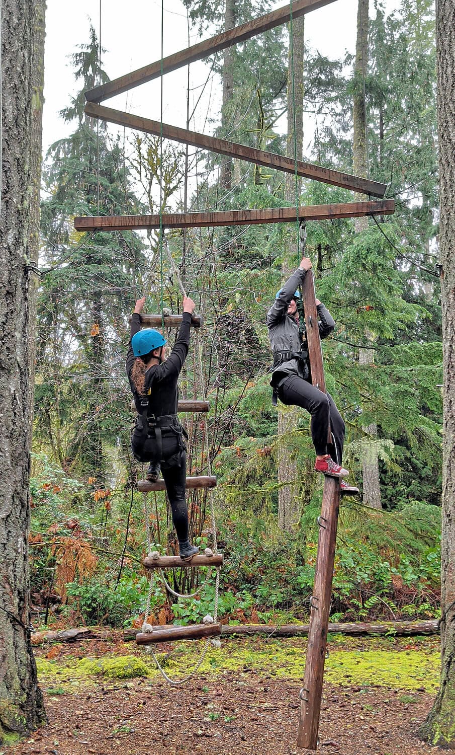 Climbing the Vertical Playpen at Camp Colman